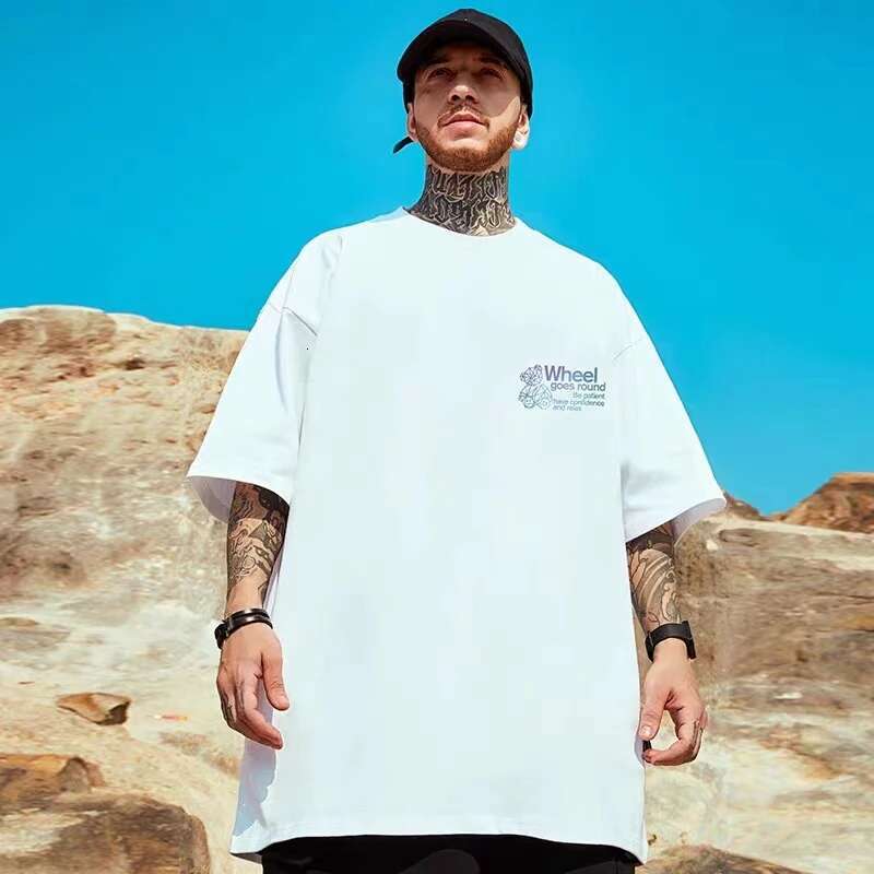 Anime Bear Print Y2k Men Summer Cotton Round Neck Short Sleeve Tee Hip-Hop Streetwear Haruku Loose Oversized T-Shirt