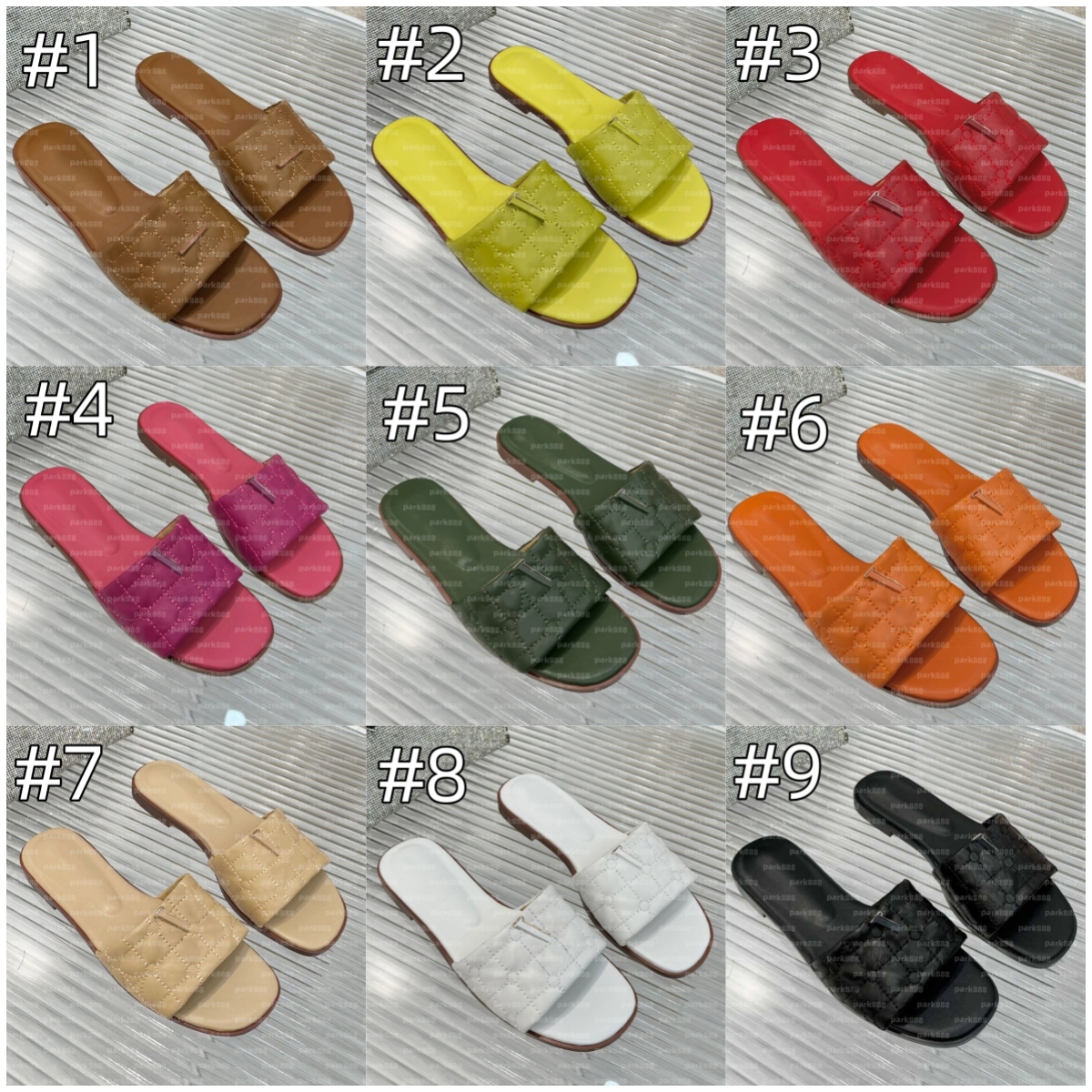 (Order by pic in opt, not by desc) Designer Flat Sandals Luxury Slippers Women's Embroider Sandal Fashion Letter Slipper for Women Summer Beach Slide Ladies Low Heel Shoes