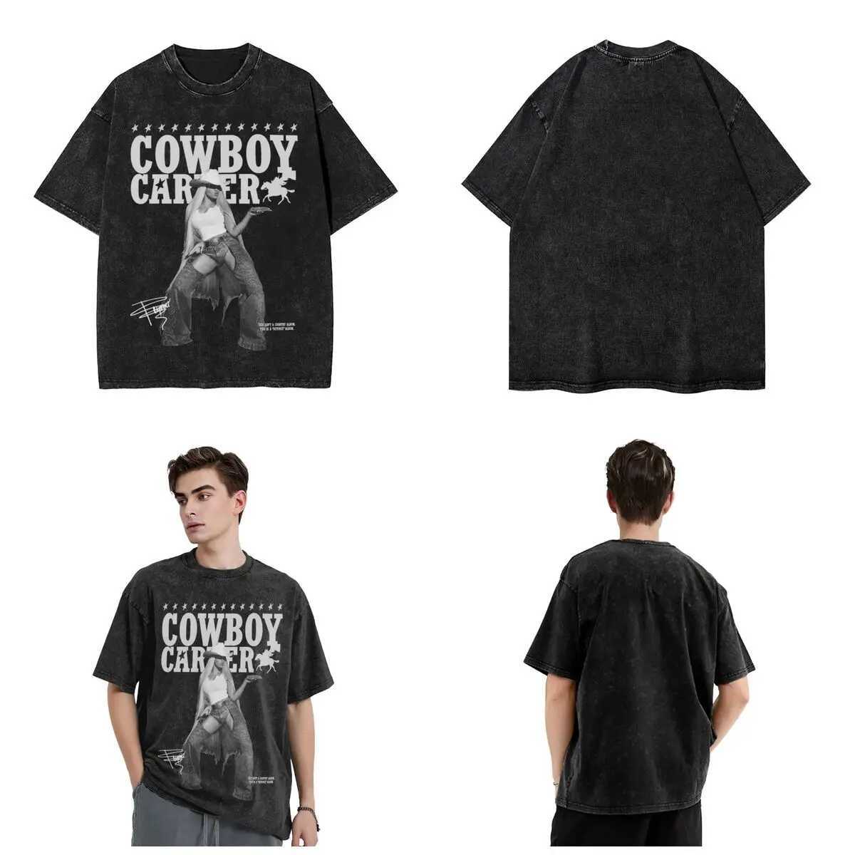 Cowboy Carter Album Beyonc 2024 Tour Costume Washing T-shirt Mens T-shirt Summer T-shirt T Top Cotton X250504 - view 6