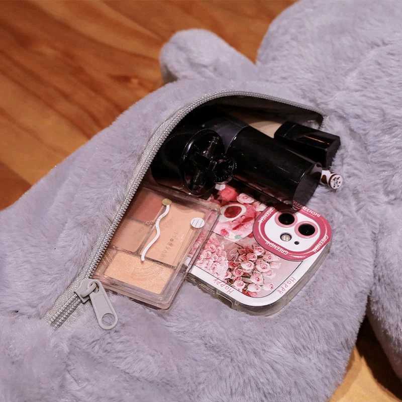 Kawaii Big Eyes Cat Bag Women Cartoon Plush Shoulder Bag for Women New Crossbody Bag Phone Cosmetic Purse Birthday GiftT250313
