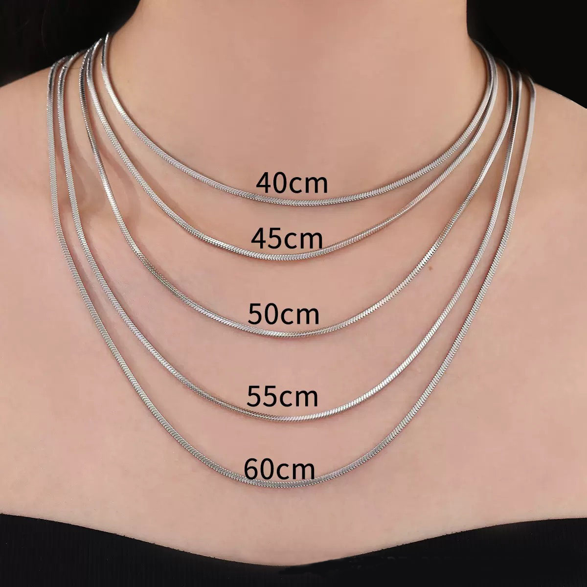 316L Stainless Steel Snake Chain Necklace for Men Women Unique Design Flat Necklace Titanium Steel Link Chain Necklace Fashion Punk Choker Necklaces J