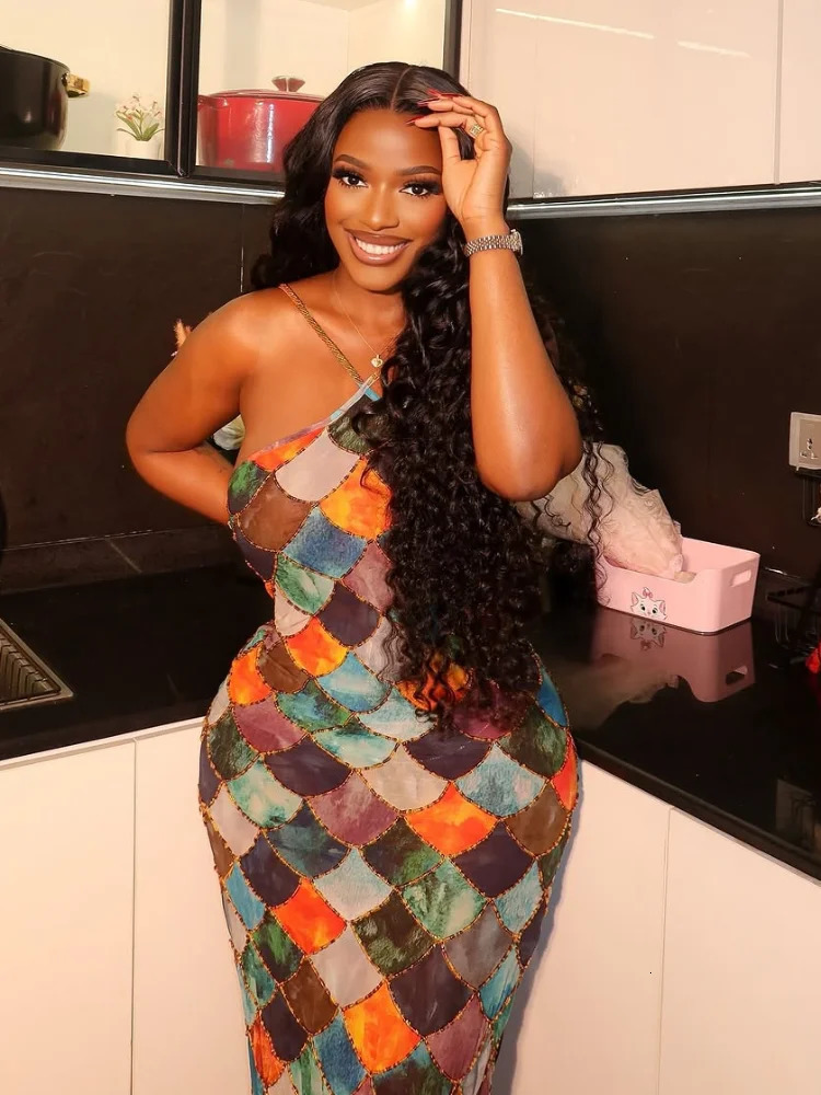 Sexy womens printed Maxi dress fashionable suspender backless sleeveless body high waisted robe beach vacation vest 250313