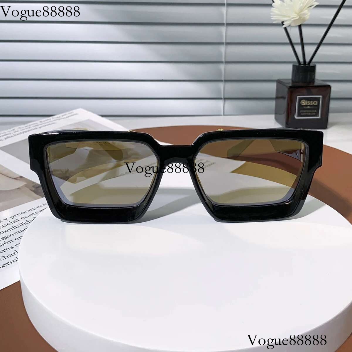 Ruiao Retro Black Millionaire Shades Sunglasses 2024 For Men Designer Famous Brand Square Sun Glasses Man Women Sunglass