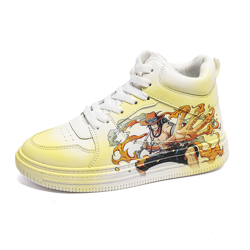 2025 New Chinese Couple Live Streaming Style Designer Trendy Fashion Anime One Piece Drawing Board Casual Shoes Men's Edition