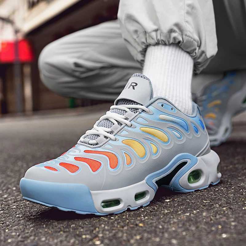 Spring and Autumn New Mens Casual Air Cushion Running Shoes Lightweight Mesh Casual Shoes Anti-Slip Shock Absorbing Sports Shoe Z250326