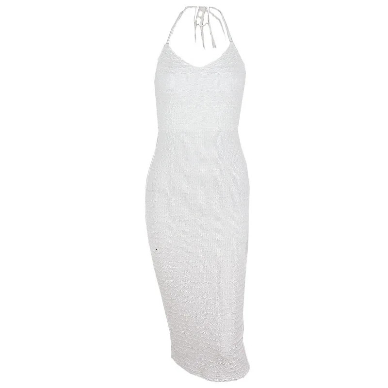 Where Mery elegant sleeveless long dress Y2K summer backless ultrathin low cut womens solid knit streetwear club robe 250313