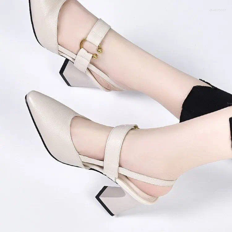 Sandals Women's Back Hollow Sandals-Square Toe High Heeled Casual Shoes-Outdoor Work Shoes zhanyishengli