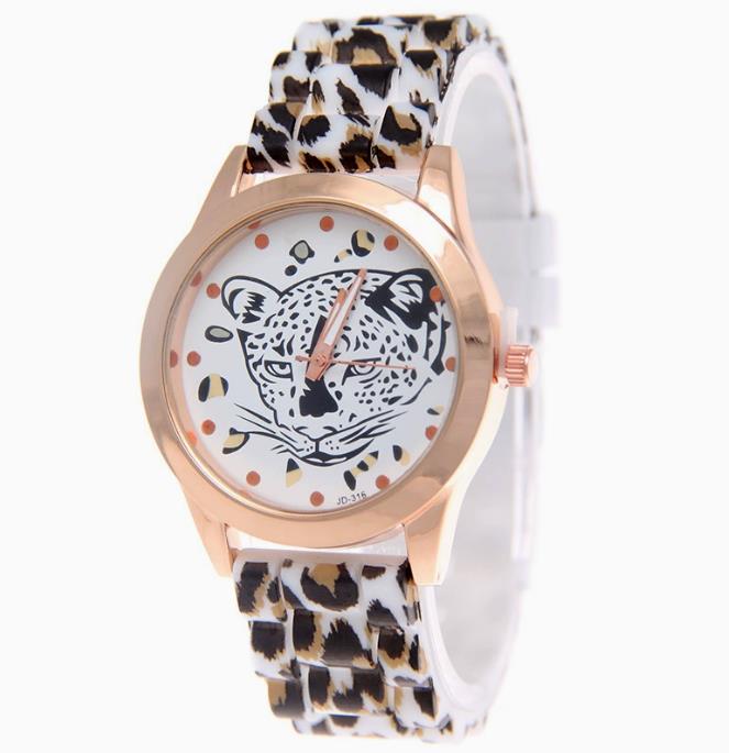 Fashion leopard print classic steel belt luxury men's business hand trend watch