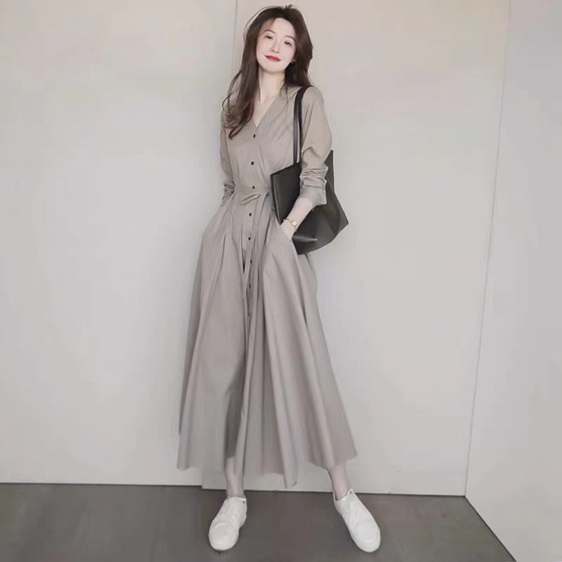 G185 French style high-grade autumn fairy temperament long skirt women's clothing new year dress