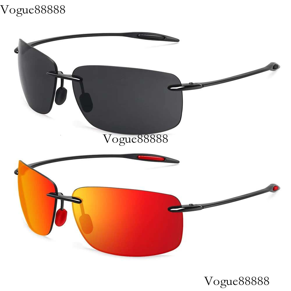 MAXJULI Men Sunglasses Classic Fashion Driving Sports Sun Glasses Rimless Male Female TR90 Frame UV400 Women's Eyewear 8009