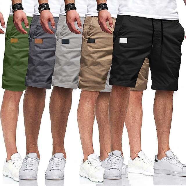 Source: Summer five quarter European size, pure cotton, elastic waist, straight through men's workwear shorts, 2025 new casual versatile fashion 