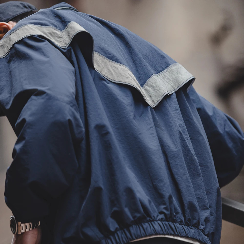 Madden Army Reflective Hoodie Contrasting Color Bomber Jacket Sport Quick Drying Loose IPFU Mens Training Set 250313