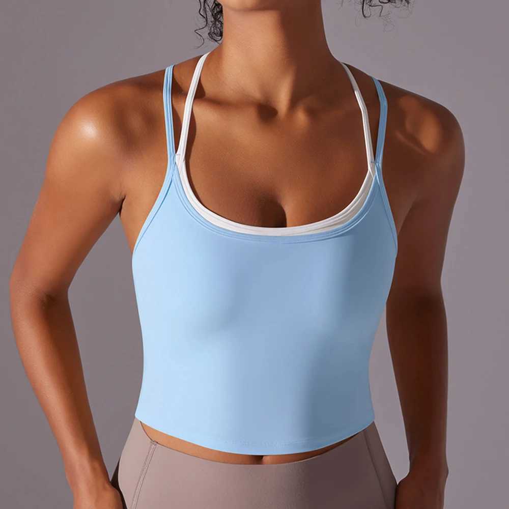 Women's Tracksuits Women Solid Color Fitn Bra Gym Top Backl Workout Top Female Push Up Running Sport Bra Sports Underwear Vest Y2503125EHE