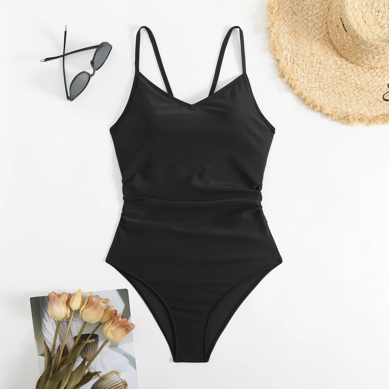 brown onepiece swimsuit womens thong sexy backless Monokini beach black and white 250409