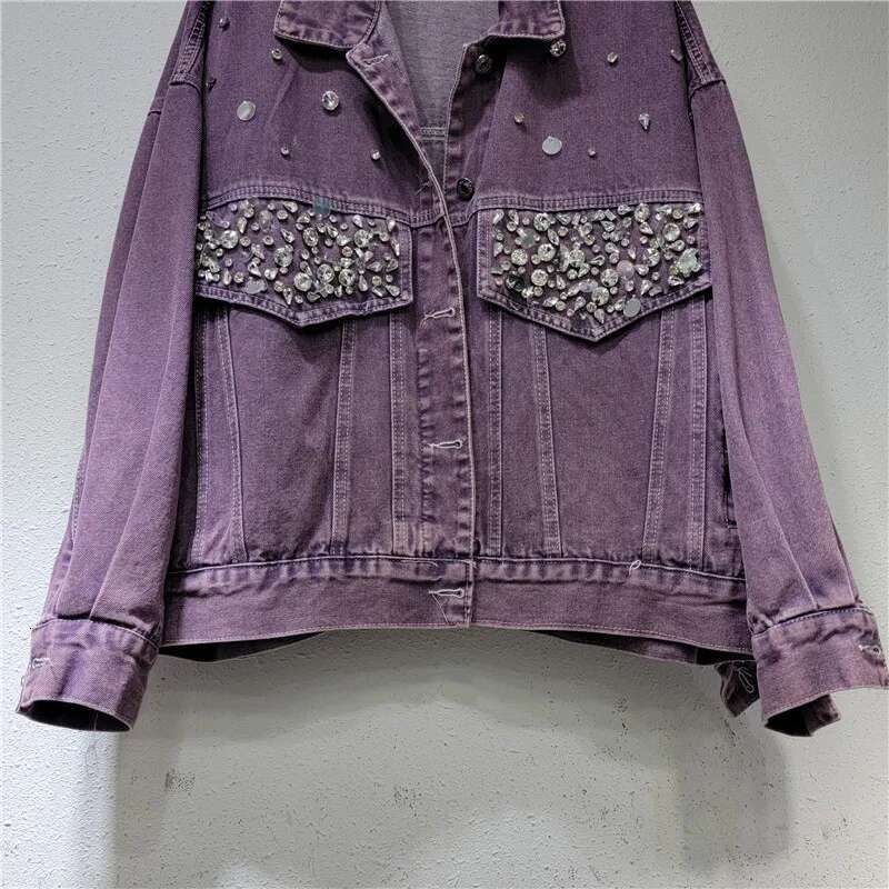 Dia Harbor Style Retro Washed Denim Women Spring And Autumn Design Sense Loose Versatile Jacket Top