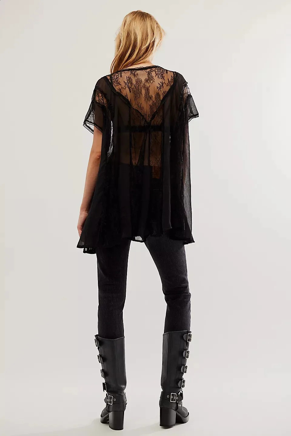 Women Llace See-through Blouses Summer Oversized Short Sleeve V-neck Tops Y2K Fairy Grunge Shirts Blouses Streetwear 250313