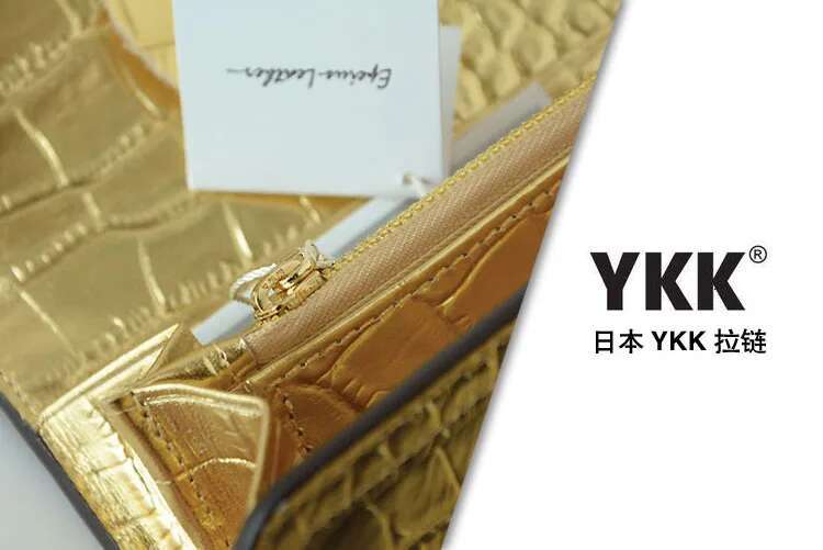 2024 New Designer Cow Gold Women Long Wallet Fashion Genuine Leather Lady Purse High Grade Large Capacity Money Bag 45