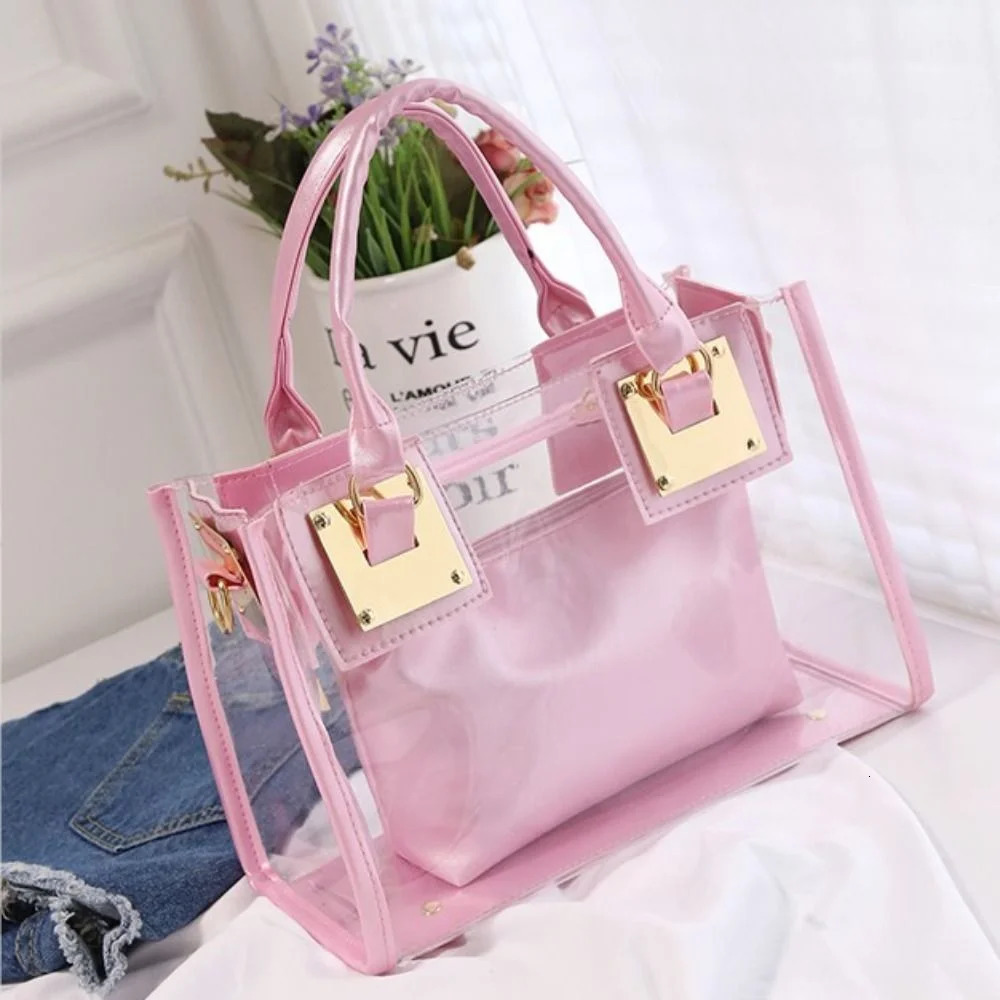 Transparent Jelly Crossbody Bag PVC Designer Square Summer Beach Handbag Large Capacity Adjustable Strap Shoulder Messenger Bag R250312