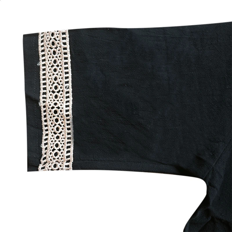 Chic Guipure Lace V-Neck Tunic Dress - Easy-Care Knee-Length All- Season Comfort with Stylish Hollow Details 250313