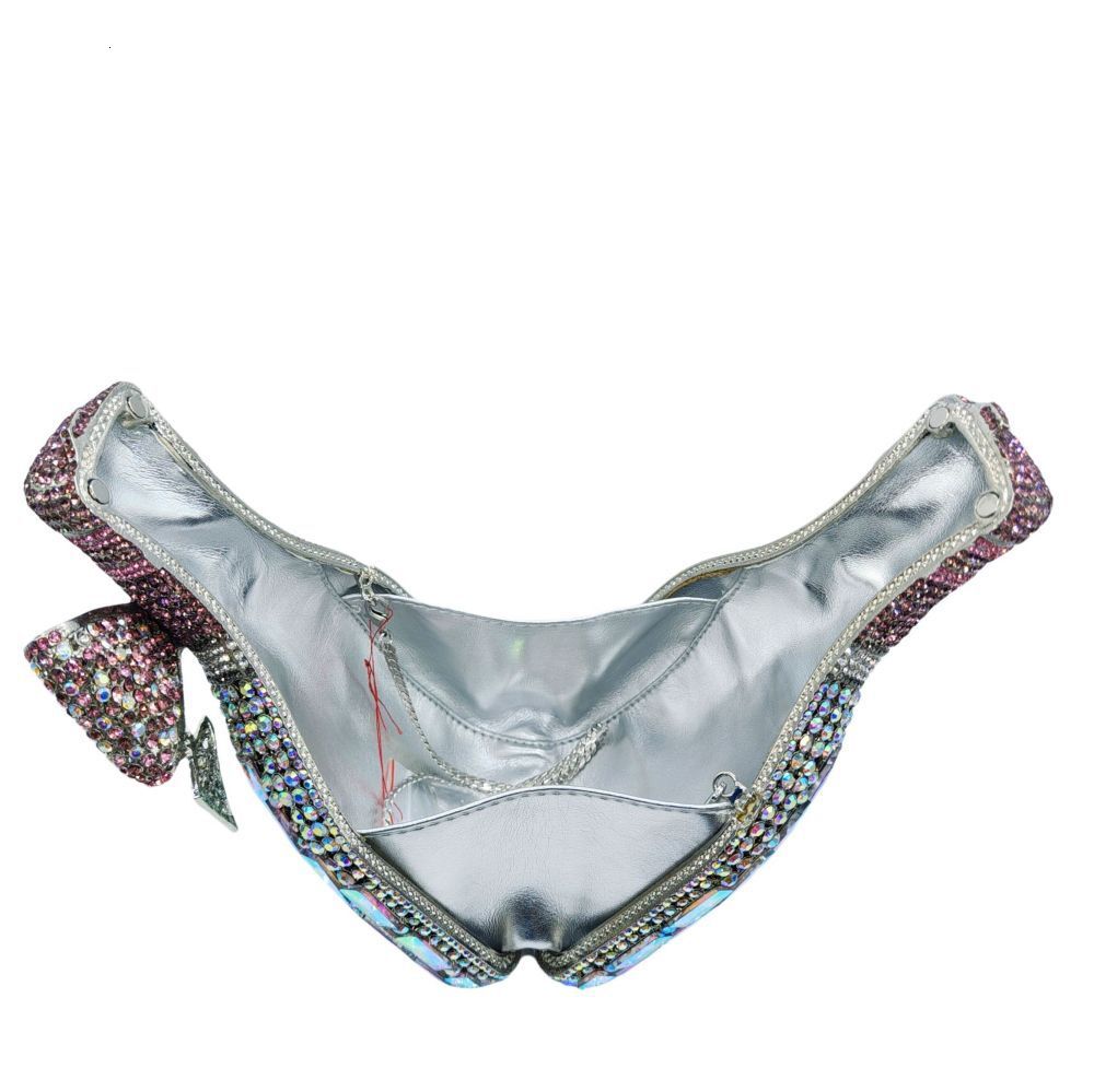 Champagne New Bow Champagne Bottle Diamond Studded Dinner Luxurious Crystal Hand-Held Women's Bag Evening Clutch