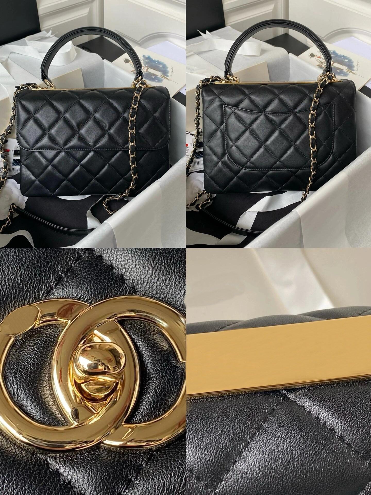 Totes 25CM Flap Mini Ladies Designer Bags Solid Color Quality Sheepskin Shoulder Bag Handbag Metallic Sequins Classic Handbags Handle Chains Cross Body bag