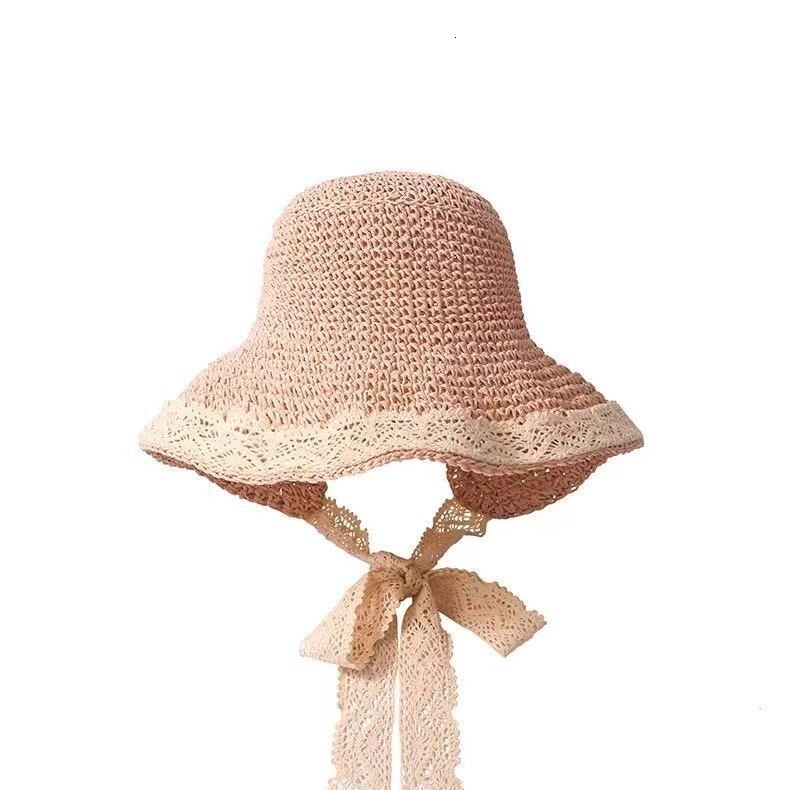 baseball Grass cap Sunshade 2025 Summer Lace Strap Fisherman's Beach Sunscreen Sun Hat Hollow out