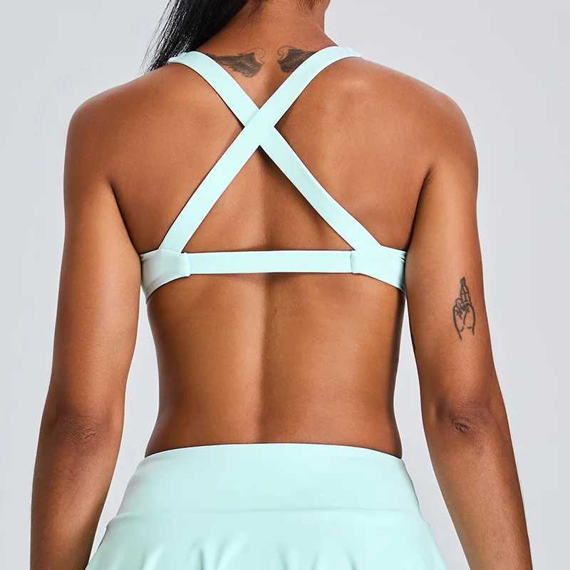 Active Shirts Tees Women Sports Bra High Strength Top Push Up Fitn Bra Underwear Sport Tops For Women Breathable Running Gym Vest Female Y250312ACQ5