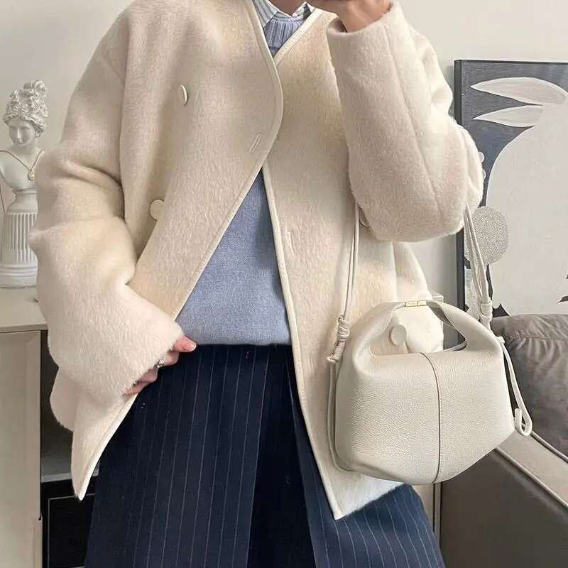 Women's Bags Women's Bags Women Cowhide Crossbody Bag Solid Color Shoulder Bags All-Match Ladies Gold Buckle Handbags