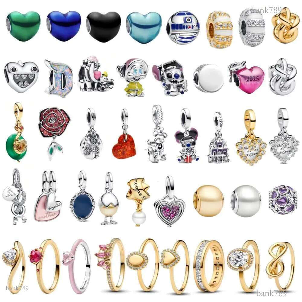 925 Sterling Silver 2025 Mother's Day All Kinds Of Heart Charms Bead Pendant Fit Necklace Bracelet DIY Jewelry For Mom Women G