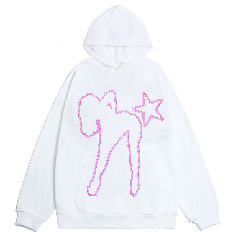 Harajuku Creative Sports Shirt Y2k Graphic Printed Hoodie Men's and Women's Fashion Super Large Hip Hop Street