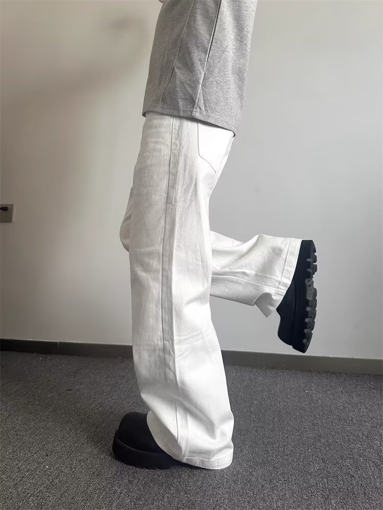 Men's Jeans Mens Flared Leg Jeans Trousers High Waist Long Flare Jeans For Men Bootcut White Jeans bell jeans men 230308