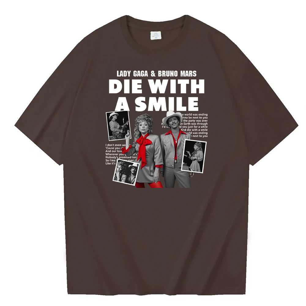 Lady Gaga Bruno Mars Die With A T-shirt O-Neck Short Slve Shirts Fans Gift X250313