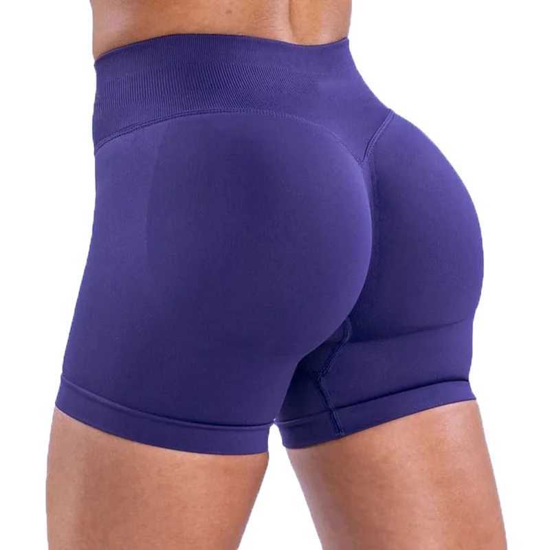 Active Shirts Tees b Impact Shorts With Solid Low Ribbed Band Shorts Seaml Scrunch Bum Workout Gym Booty Stretch Running Shorts Y250312J6CL