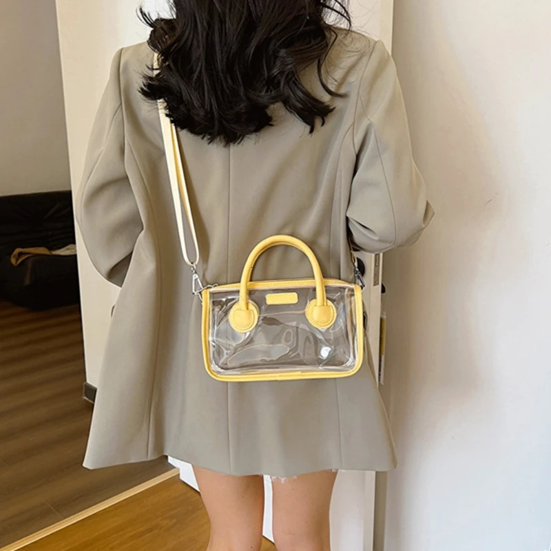 Transparent Top Handle Bag Clear Crossbody Bag Beach Shoulder Purses Handbag Fashion PVC Purse for Various Occasion R250312