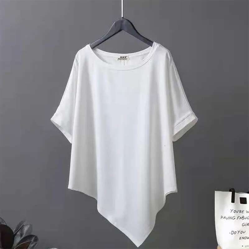 Summer Women Irregular Oversized T-Shirt Koreon Clothing Fashion Female Short Sleeve Tees All-Match Loose Pullover Casual Tops