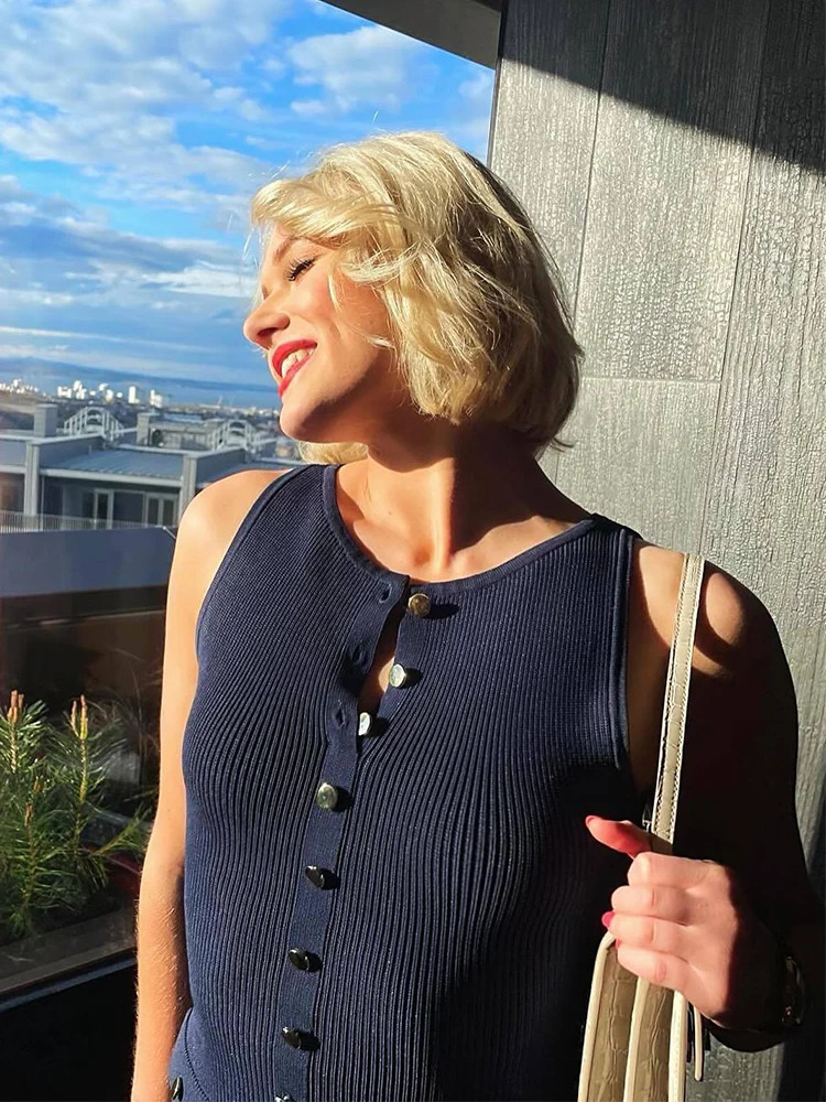 Womens Knit Cardigan Dress Summer Elegant Lady Long Dresses Solid Single Breasted Sleeveless Bodycon Female 250313