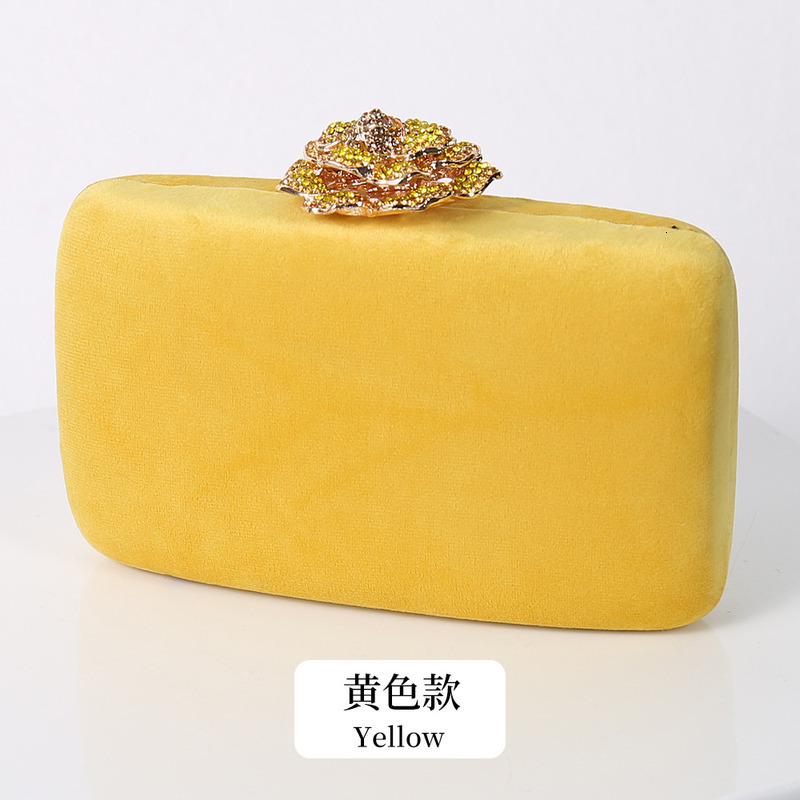 Strict Selection Of High-End Diamond Decoration Banquet Bag, Women's Temperament Velvet Cloth Handbag, Chain Strip Party Evening Dress Bag