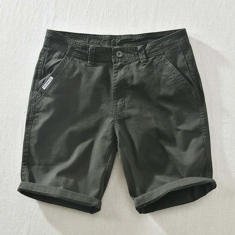 Summer Solid Color Versatile Mens Cargo Shorts Casual Cotton Comfortable Work Shorts With Multi-pocket 250312