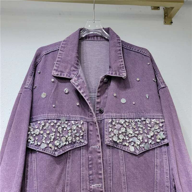 Dia Harbor Style Retro Washed Denim Women Spring And Autumn Design Sense Loose Versatile Jacket Top