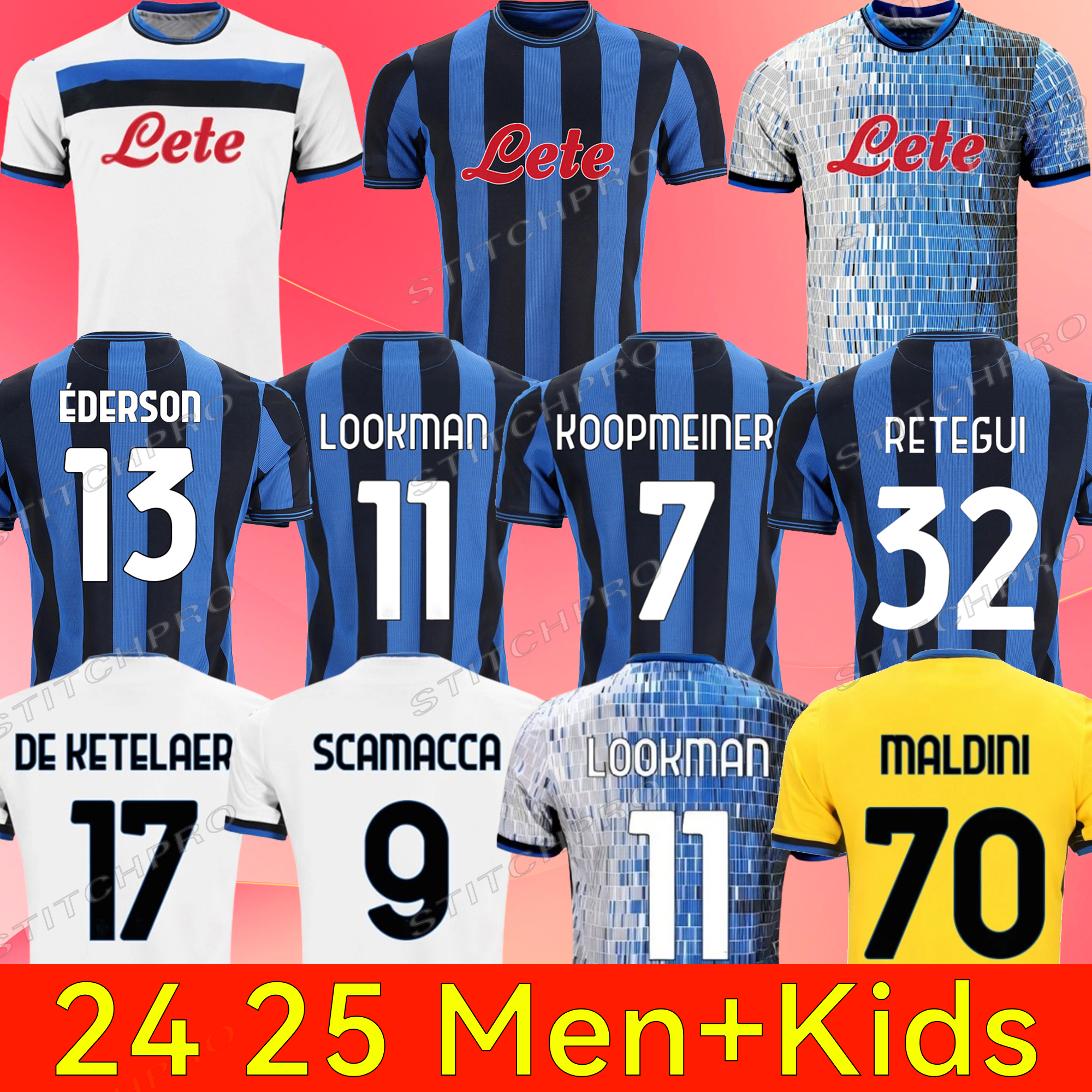24 25 Atalanta Finals BC Soccer Jersey LOOKMAN TOLOI HIEN KOOPMEINERS SCAMACCA EL BILAL 2024 2025 RUGGERI SCALVINI MIRANCHUK Men Football Shirt Uniform jersey