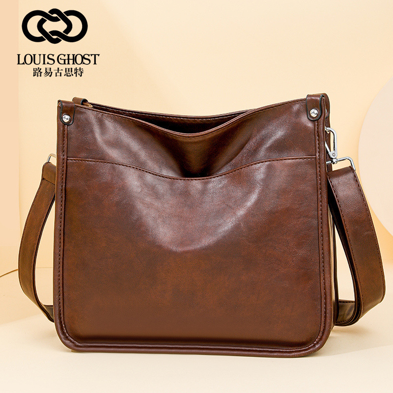 Cross Legged And Women's 2024 Fashion Crossbody Leopard Pattern One Shoulder Large Capacity Tote Bag