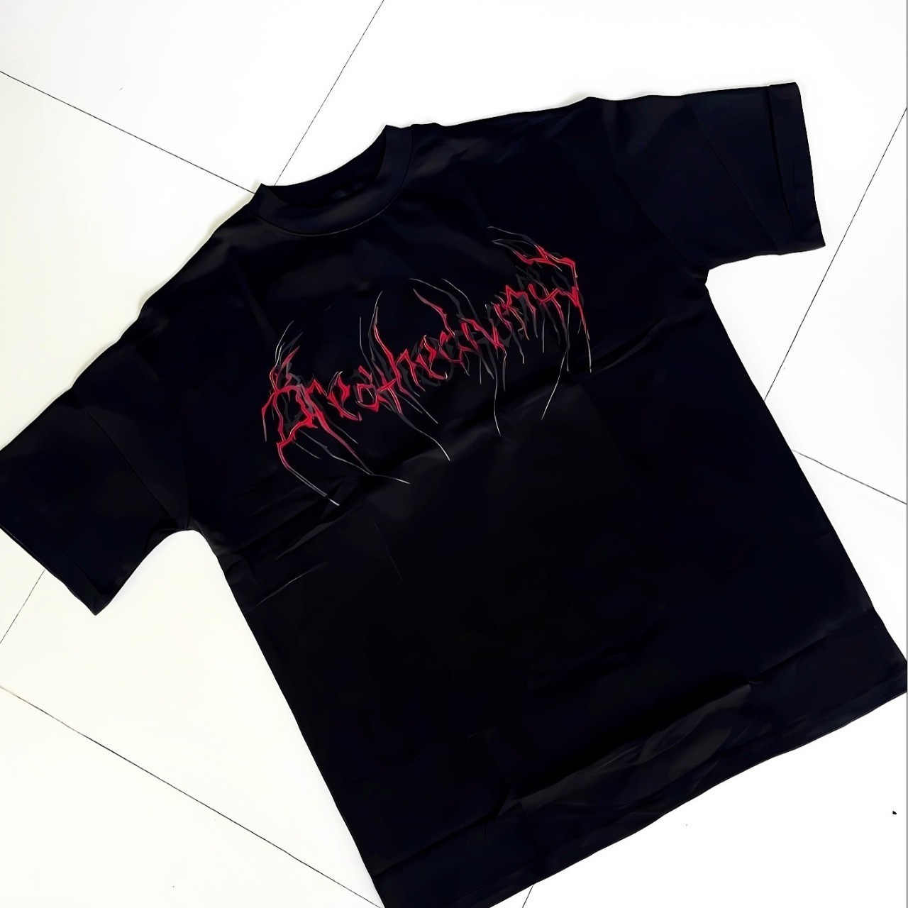 Breathedivity American street fashion brand dark style BD loose plus size pure cotton mens short sleeved T-shirt 250222