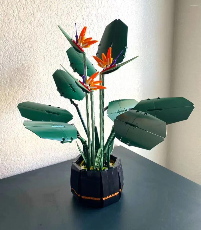 Party Favor 10289 Bird Of Paradise Bouquet Building Block Bricks Diy Potted Illustration Holiday Girlfriend Gift