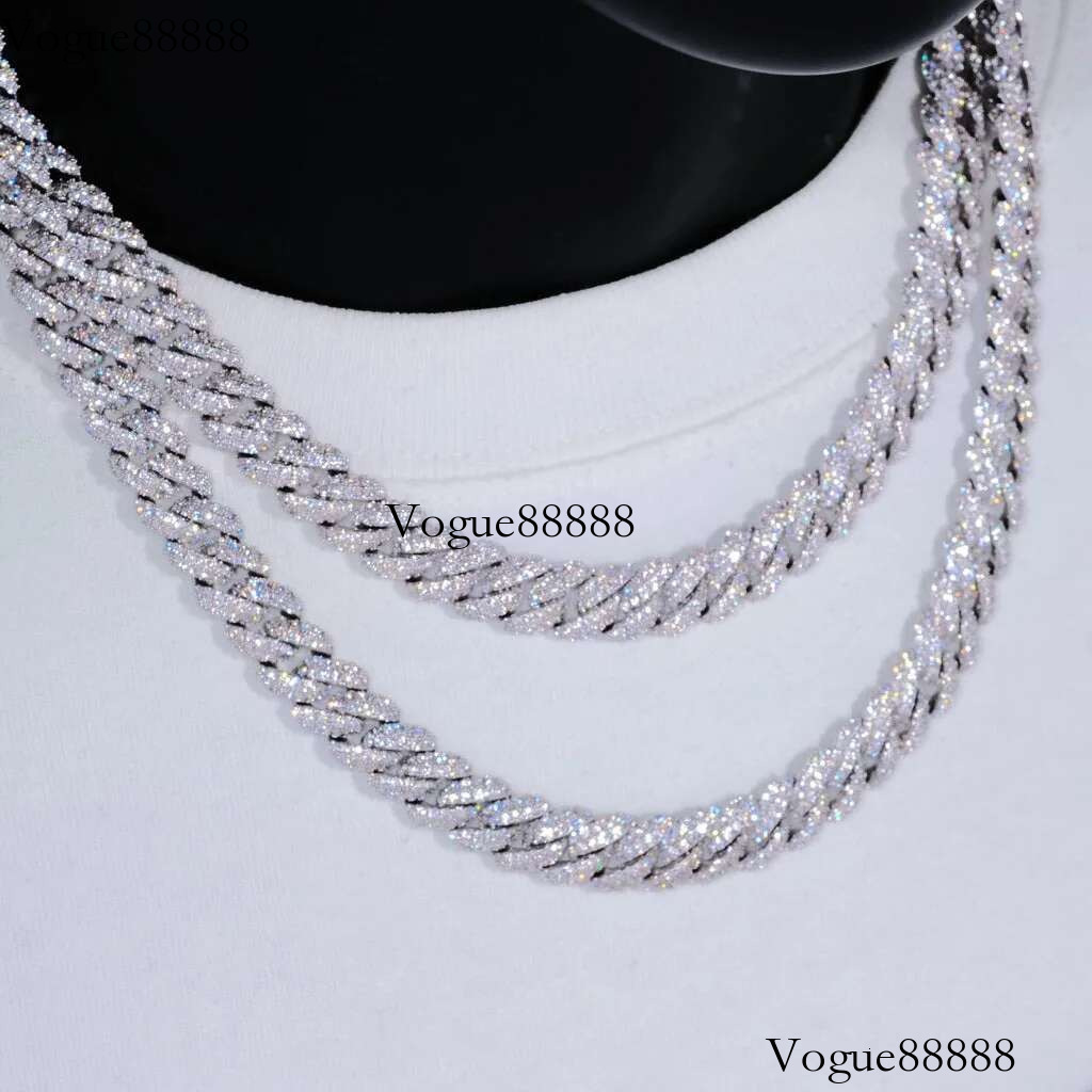2025 10mm Dia Cuban k Chain White Gold/ Gold Plated Bg 5A+ CZ Necklace Rapper Hip Hop Jewelry for Men and Women