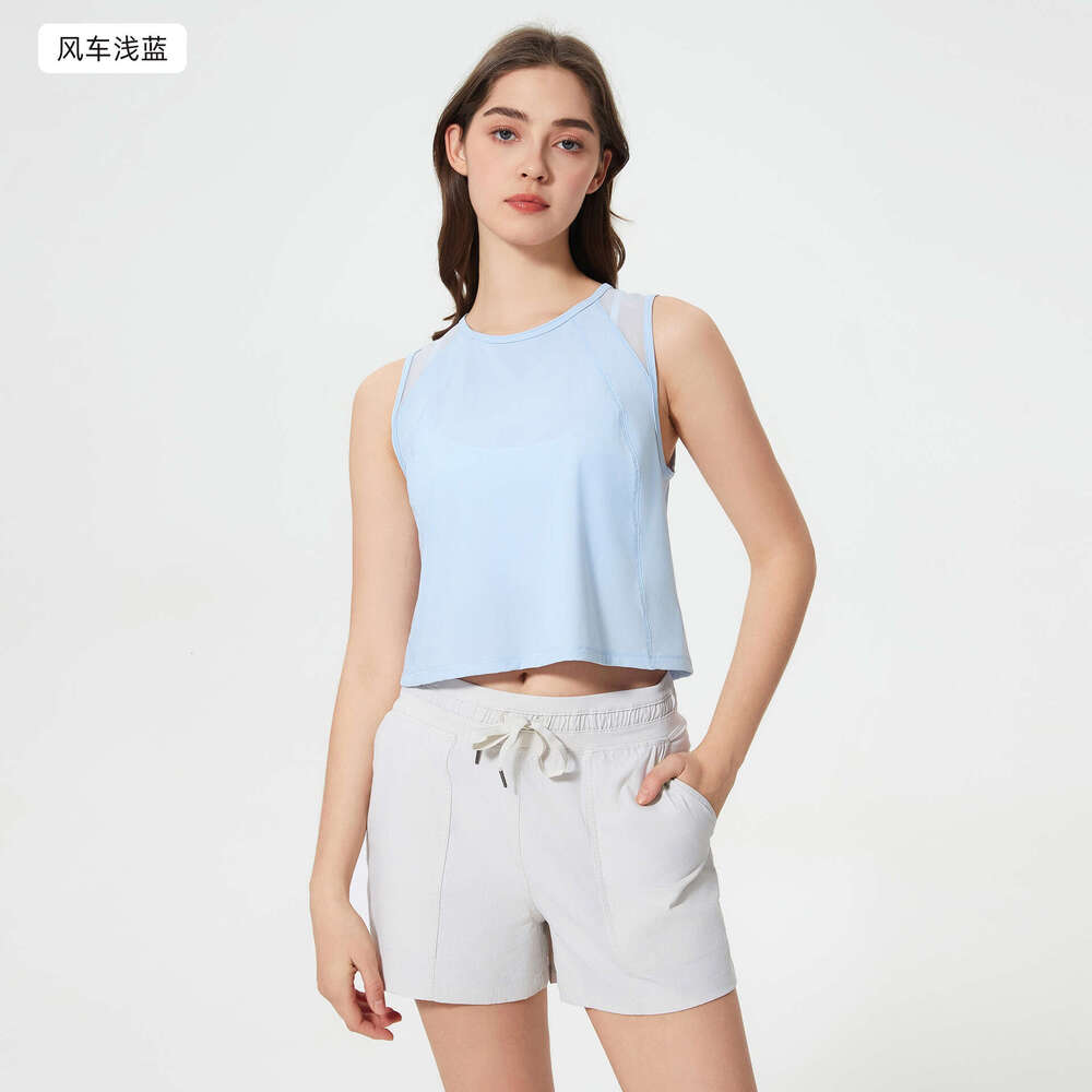 Summer lightweight breathable yoga suit top for women, quick drying loose fiess vest DT050, 2025 new casual fashion trend clothing