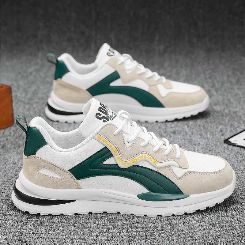 Men Shoes Outdoor Sneakers 2025 Fashion Lightweight Running Shoes PU Leather Tennis Shoes Mesh Lace Up Casual Shoe Tenis Hombres X250313