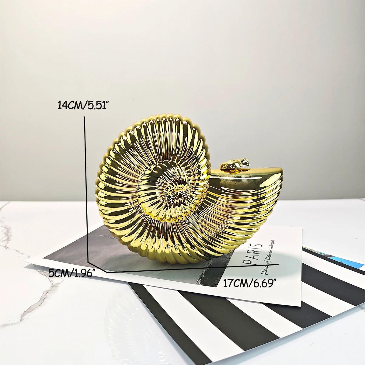 JIOMAY Personalized Fashion Conch Acrylic Bag er Handbags High Quality 2024 Exquisite Gold Purse Portable Shell Bag 250305