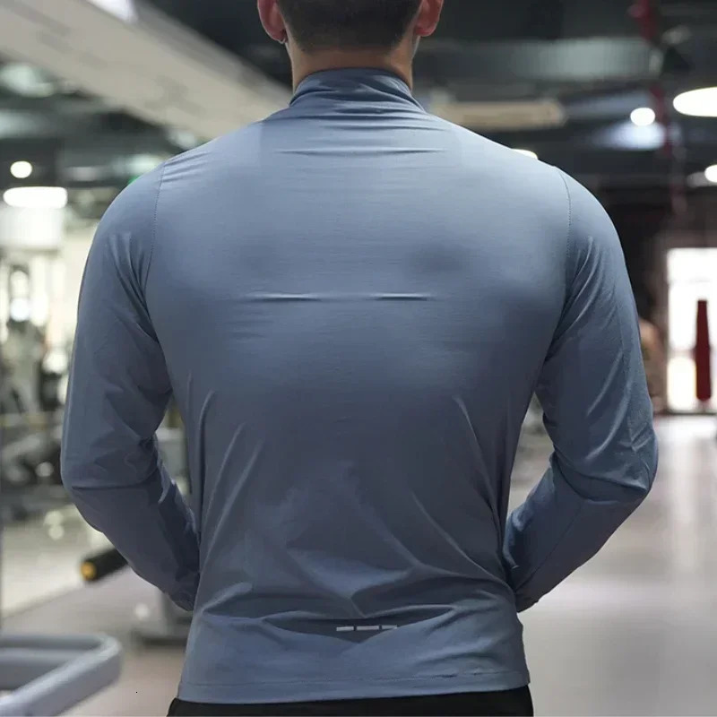 Ice Silk thin shirt top sports running jacket sun protection sweater breathable skin UV resistant fitness suit 250313