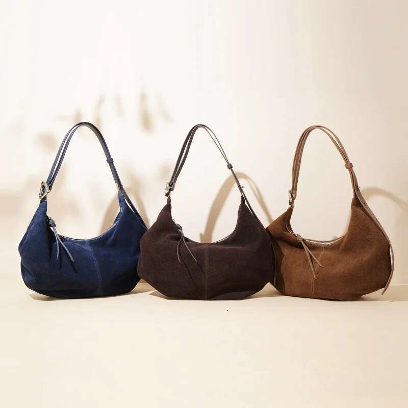 Women's Bags Suede Aesthetic Bags Ladies Low Price Leather Women Hobos Retro Genuine New Large-capacity Purse Dumpg Body
