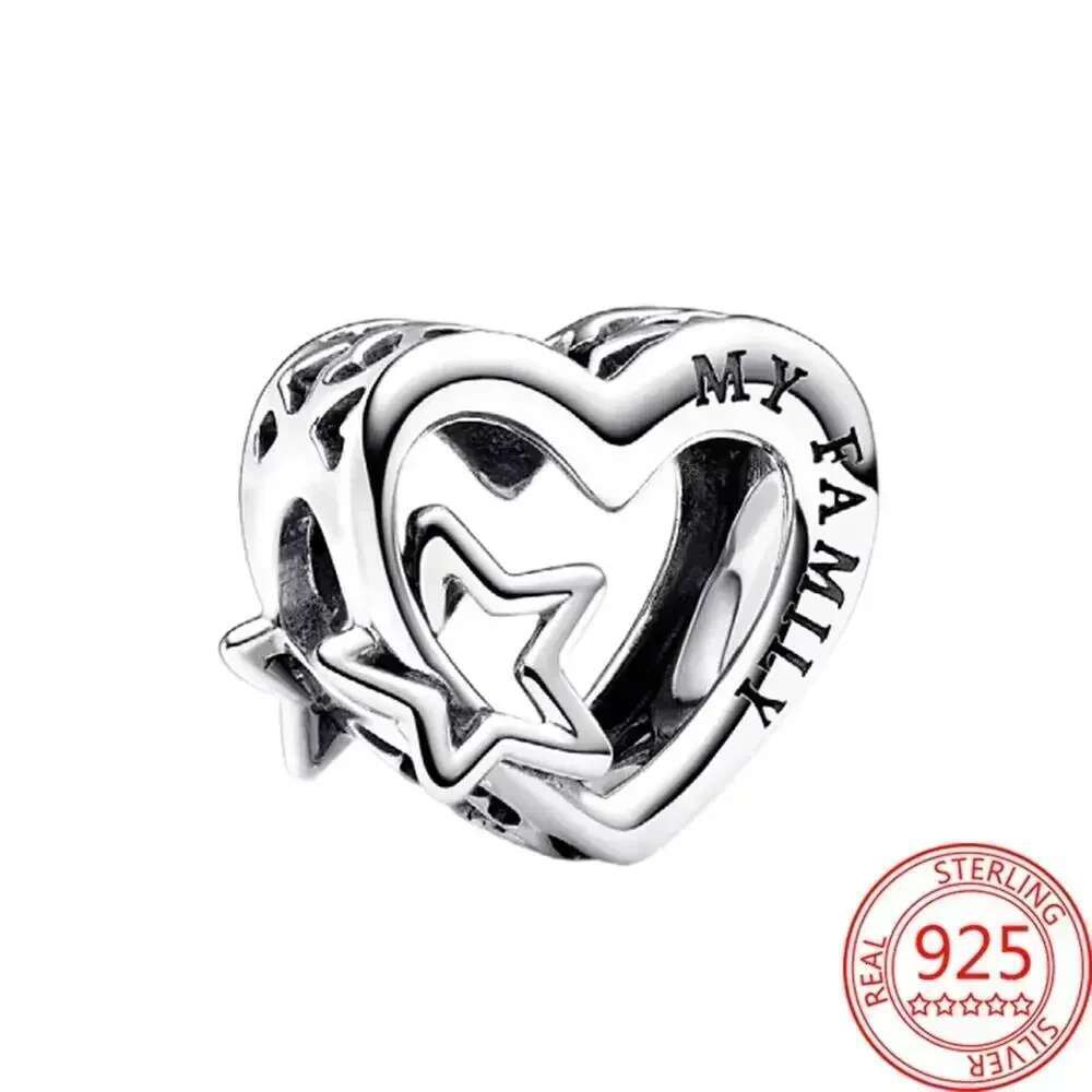 2025 925 Sterling Silver Be Love Engravable Multi Colored Heart-Shaped Beads Charm Fit Bracelet Classic Jewelry